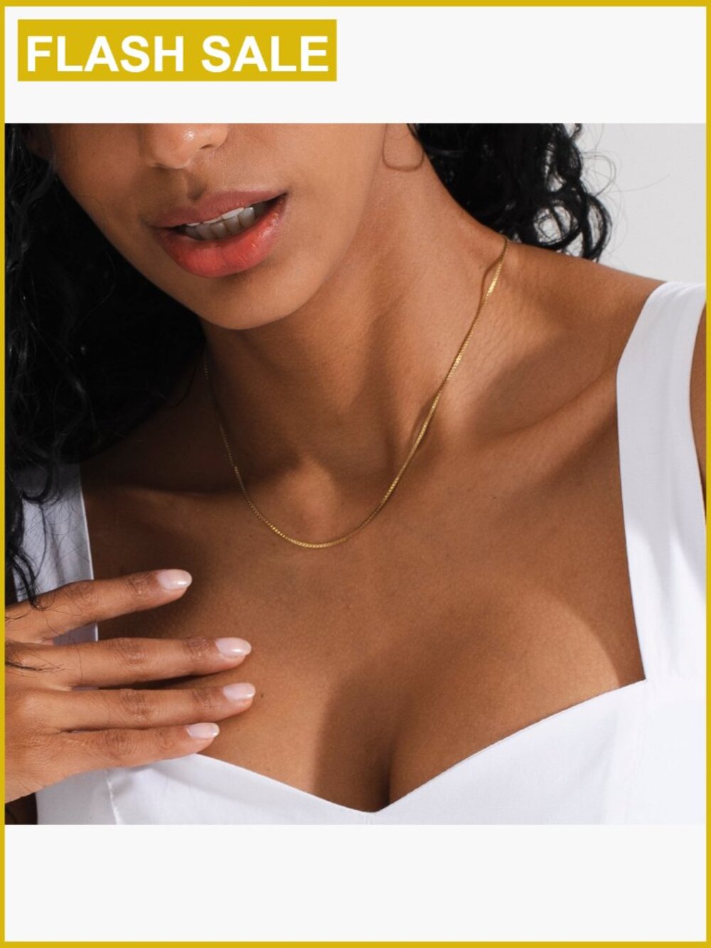 3 Piece Dainty Gold Layered Necklace Set 14-18.5 Inch - Picture 7 of 7